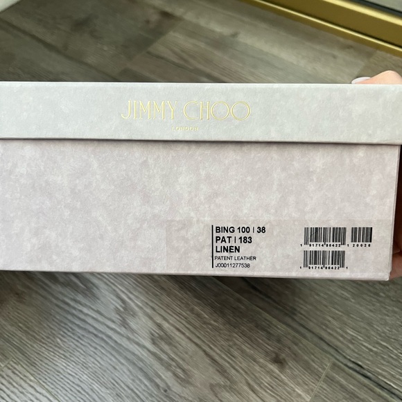 Jimmy Choo Bing 100 Ivory Patent Leather Mules with Crystal Strap - Picture 15 of 15